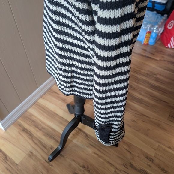 Talbots Navy and Cream Striped Cardigan - Picture 3 of 4